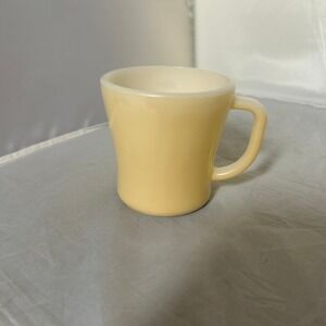 Vintage Fire-King Milk Glass D-Handle Coffee Mug Ivory Cream Oven Ware